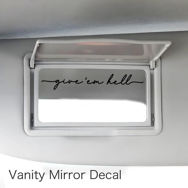 CYLDGNS 3 x Car Rear Mirror Vinyl Decal Stickers Water Bottle Decor Cute Laptop Sticker Aesthetic Tumbler Positive Affirmation Decal Car Rearview for Women Gift for Her (Black, Give Em Hell) - Image 3
